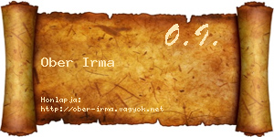 Ober Irma névjegykártya