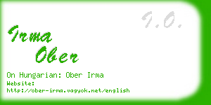 irma ober business card